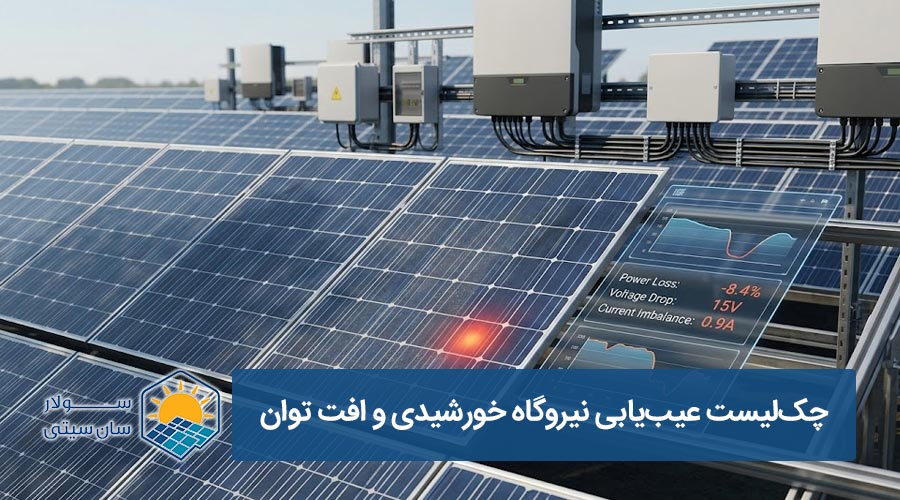 چک‌لیست عیب‌یابی نیروگاه خورشیدی و افت توان - سولار سان سیتی
